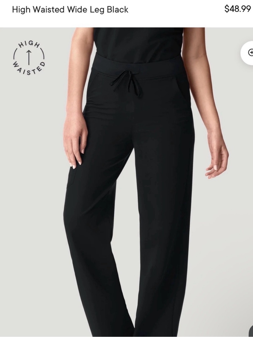 Mandala Petite High Waisted Wide Leg Scrub Pants Wine and Black